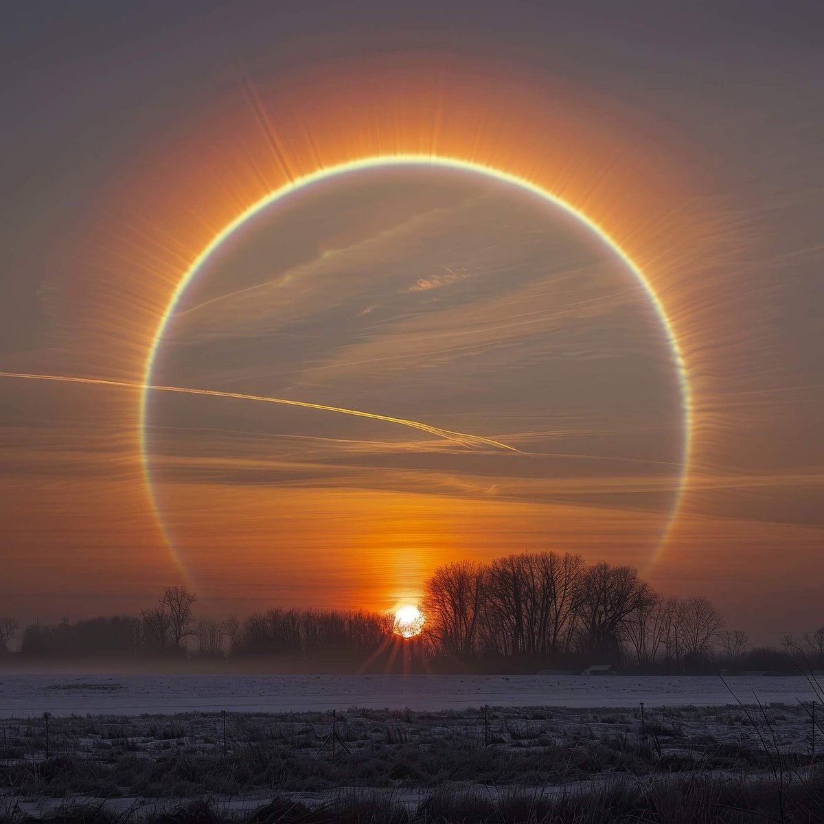 Extremely rare “solar halo” 🤯