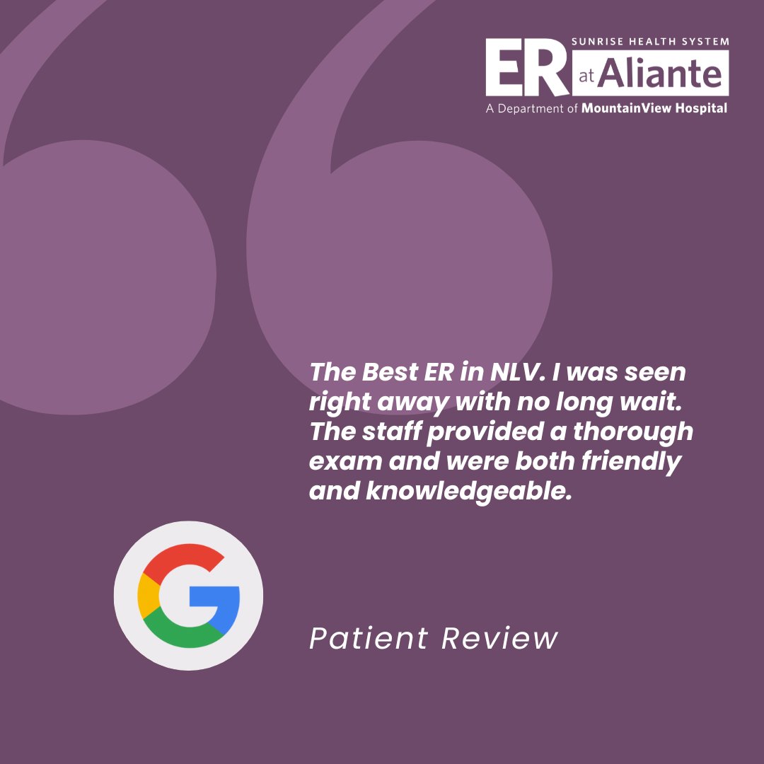 As a department of MountainView Hospital, our ER at Aliante brings the same trusted, high-quality care you know and rely on -right in your neighborhood 🏥 Our team is here 24/7, ready to provide expert, compassionate care when you need it most. #ERatAliante #MountainView Hospital