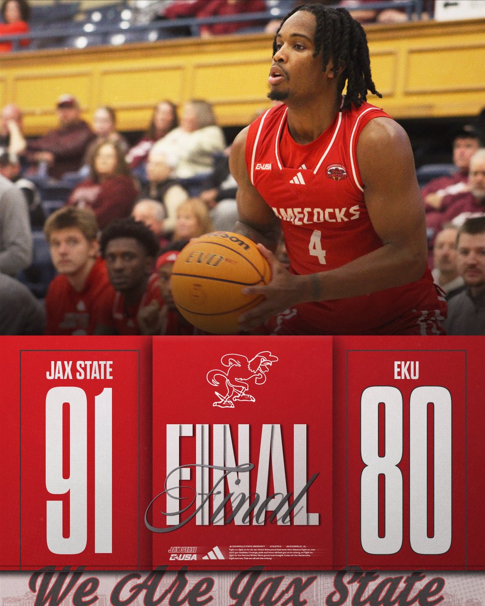 JaxStateMBB's tweet photo. Road Dub ‼️

Heading into Christmas break in the win column

#StayCocky 🐔 | #FearTheBeak 👌 https://t.co/WyETPlLwas