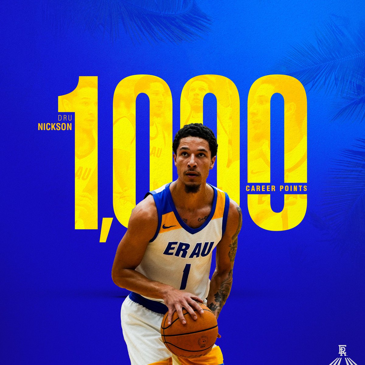 Also, huge news for Dru Nickson…he becomes the 35th Eagle to reach 1,000 career points at ERAU!! Definition of a LEADER!!