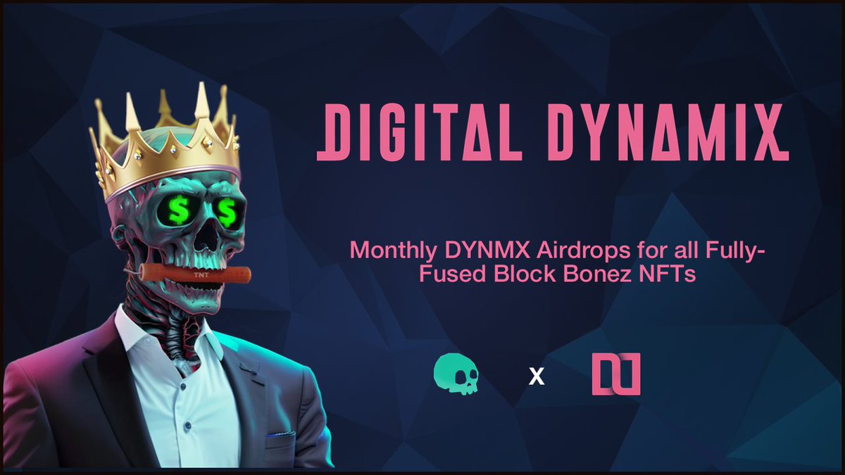 🚀 Announcement Incoming! 🚀

🎄It's time to spread a little Christmas cheer!

🪂 As #BlockBonez is Powered by <a href="/_DigitalDynamix/">Digital Dynamix</a>, certain holders will soon be eligible for monthly $DYMNX Airdrops!

That's right, if you hold fully-fused Block Bonez #NFTs, you will be able to claim: