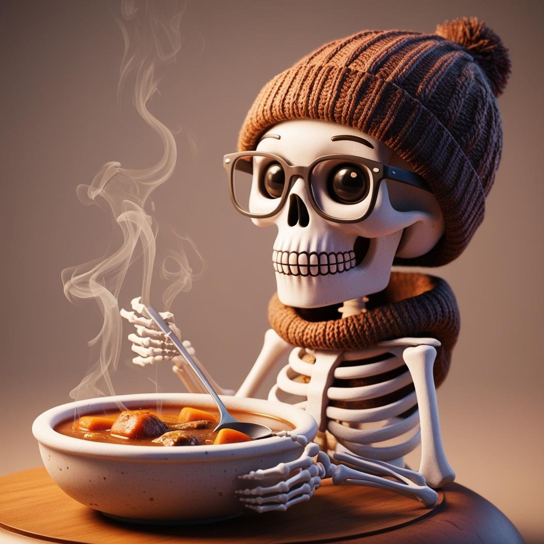 #Xmas
#xmas2024
#Christmas 
#Christmas2024

Skeleton Art (BMI 15.8 Body fat 5.0%)

Let's warm ourselves up with some stew this Christmas.

#AIart