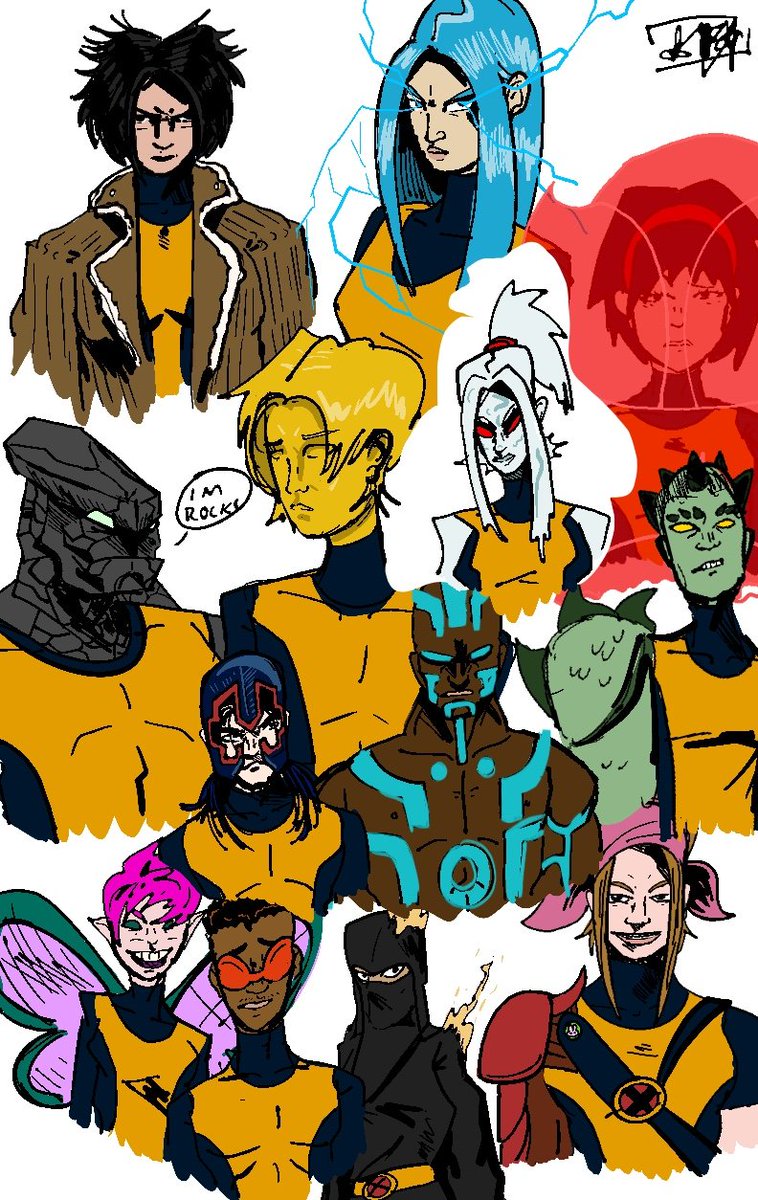 knifesaintkris's tweet image. Another round of &quot;How Many X-Men&quot;
Have I drawn your favorite yet? Also do we like Hellions Magneto esque helmet