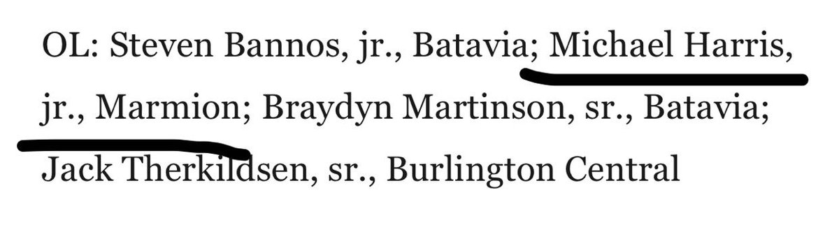 Honored to be named to the 
<a href="/KaneCountyPreps/">KaneCountyPreps</a> all-area Honorable mention team! Thank you to my coaches and teammates! <a href="/CoachGuerra67/">Adam Guerra</a> <a href="/MarmionAD/">Marmion Athletics</a> <a href="/MarmionFB/">Marmion Football</a> <a href="/CoachSaboFIST/">Kevin Sabo</a> <a href="/FISTFootball/">FIST FootballAcademy</a> <a href="/PrepRedzoneIL/">Prep Redzone Illinois</a> <a href="/OJW_Scouting/">Oliver James West</a> <a href="/EDGYTIM/">Timothy “EDGYTIM” OHalloran</a> <a href="/Bryan_Ault/">Bryan Ault - Midwest Scout</a>