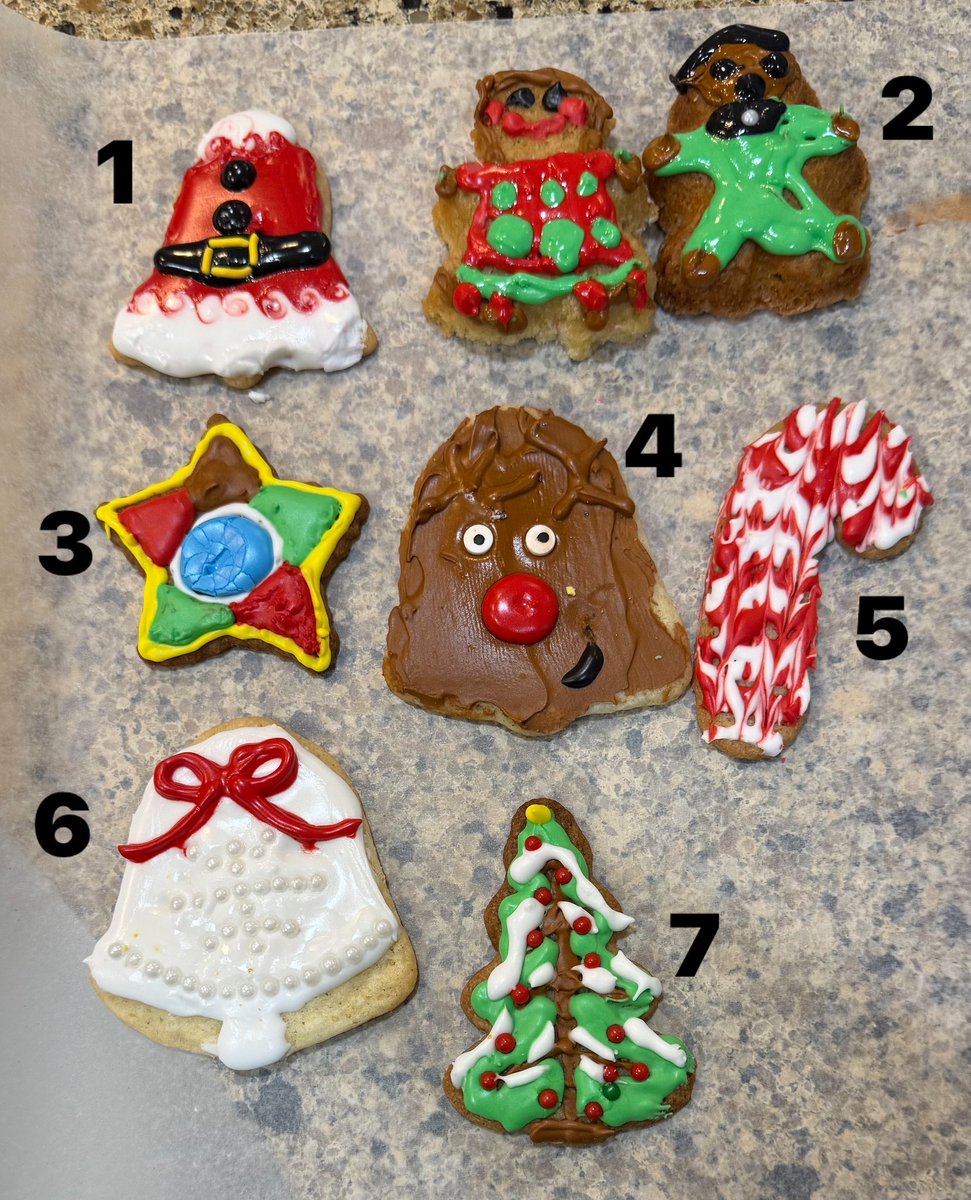 It’s that time of year!  Vote 1-7 in the annual Christmas cookie contest.