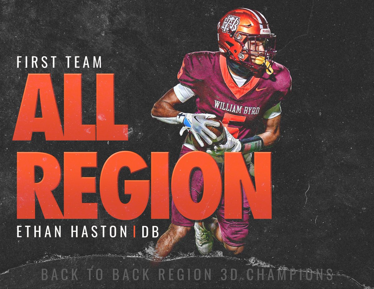 Congratulations Ethan Haston for earning First Team All-Region 3D Defensive Back.