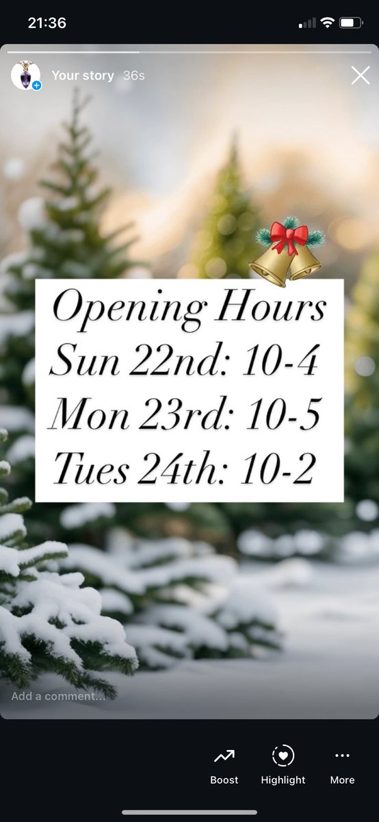 Opening Hours for Christmas 🎄