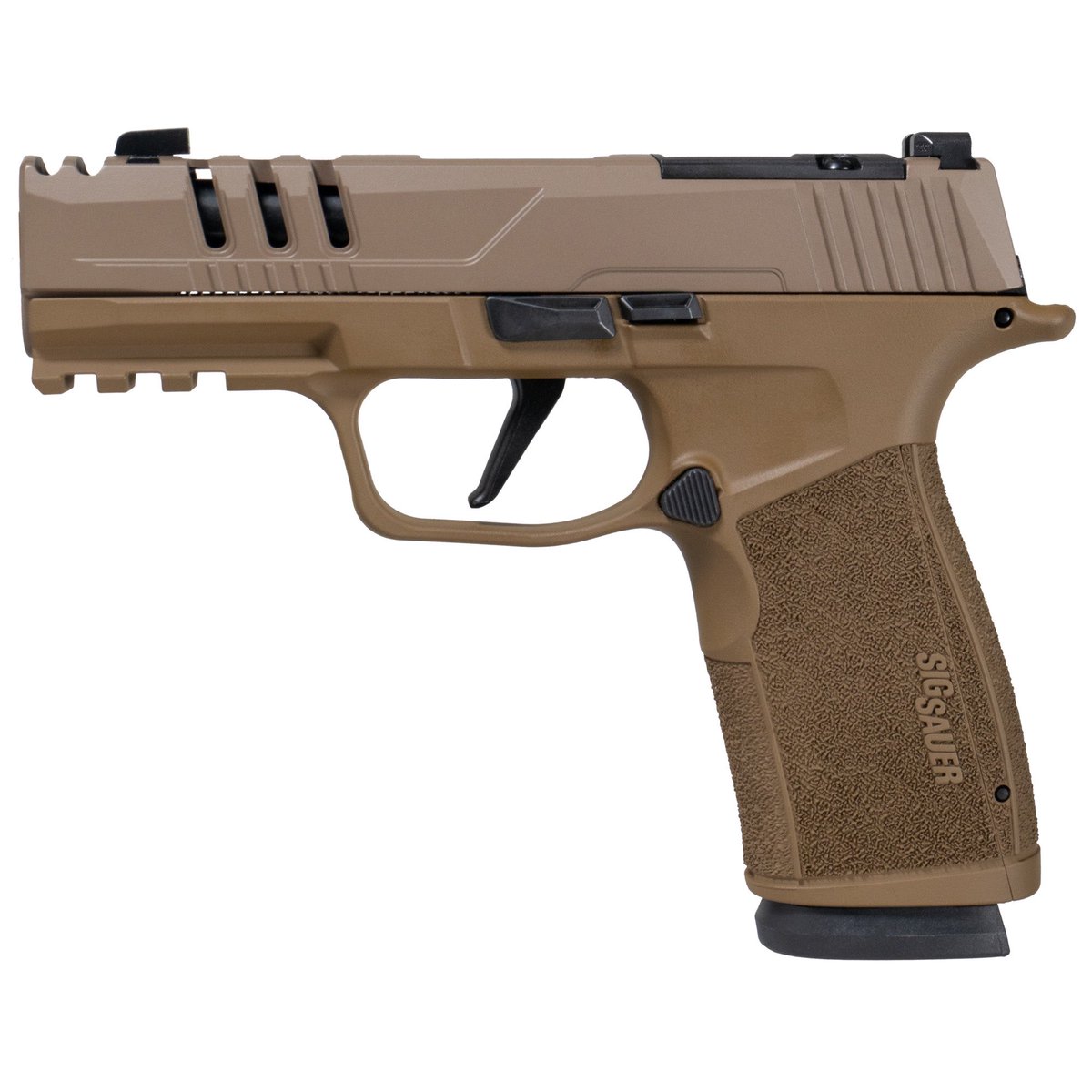 ElevatedArms's tweet photo. New! 
Sig Sauer, P365, XMacro, Striker Fired, Semi-automatic, Polymer Framed Pistol, Sub-Compact, 9MM, 3.1" Barrel, Sand Cerakote Finish, XRAY3 Day/Night Sights, Optic Ready, 17 Rounds, 2 Magazines, Compensated, Cut Slide
$999 https://t.co/aaxAagoMH5