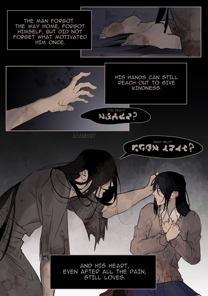 Thank you so much for the 20 people!😋 I’m wholeheartedly grateful and will continue to try my best for you. Please accept from me comic continuation with headcanon about mr. crawling. Really hope you enjoy it!💕💕 

#文字化化 #homicipher #Homicipher_art