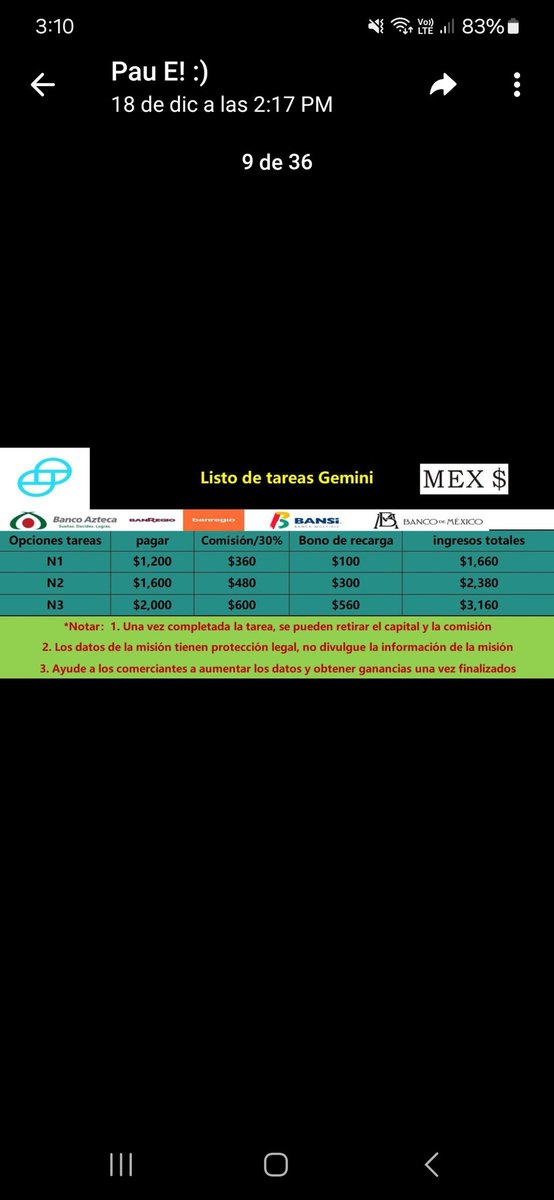KevinSanche25's tweet photo. #NAVIDED
#CuidadoConEstafadores
T contactan x whatz dicen q des like en insta y t daran $50 los cuales t pagan ,después t hacen invertir con engaños dándot ganancias primero son cantidads pequeñas dspués van subiendo hasta llgar un punto dond no puedes retirar tu propio dinero https://t.co/TwLwTrsXrT