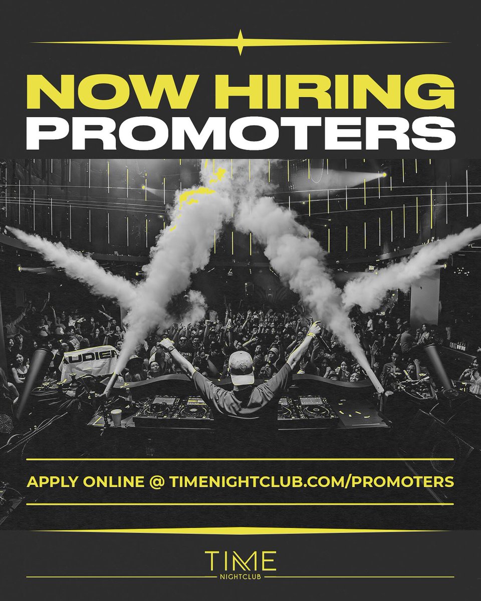 tablesntickets's tweet image. Ready to be a part of the #TimeOC family? 🫵 Passionate, energetic, engaging...if these describe YOU then join our club promoters team and be part of the epic electronic music scene. 🪩 The TIME is now.

Apply now by sending your resume to timenightclub.com/promoters
