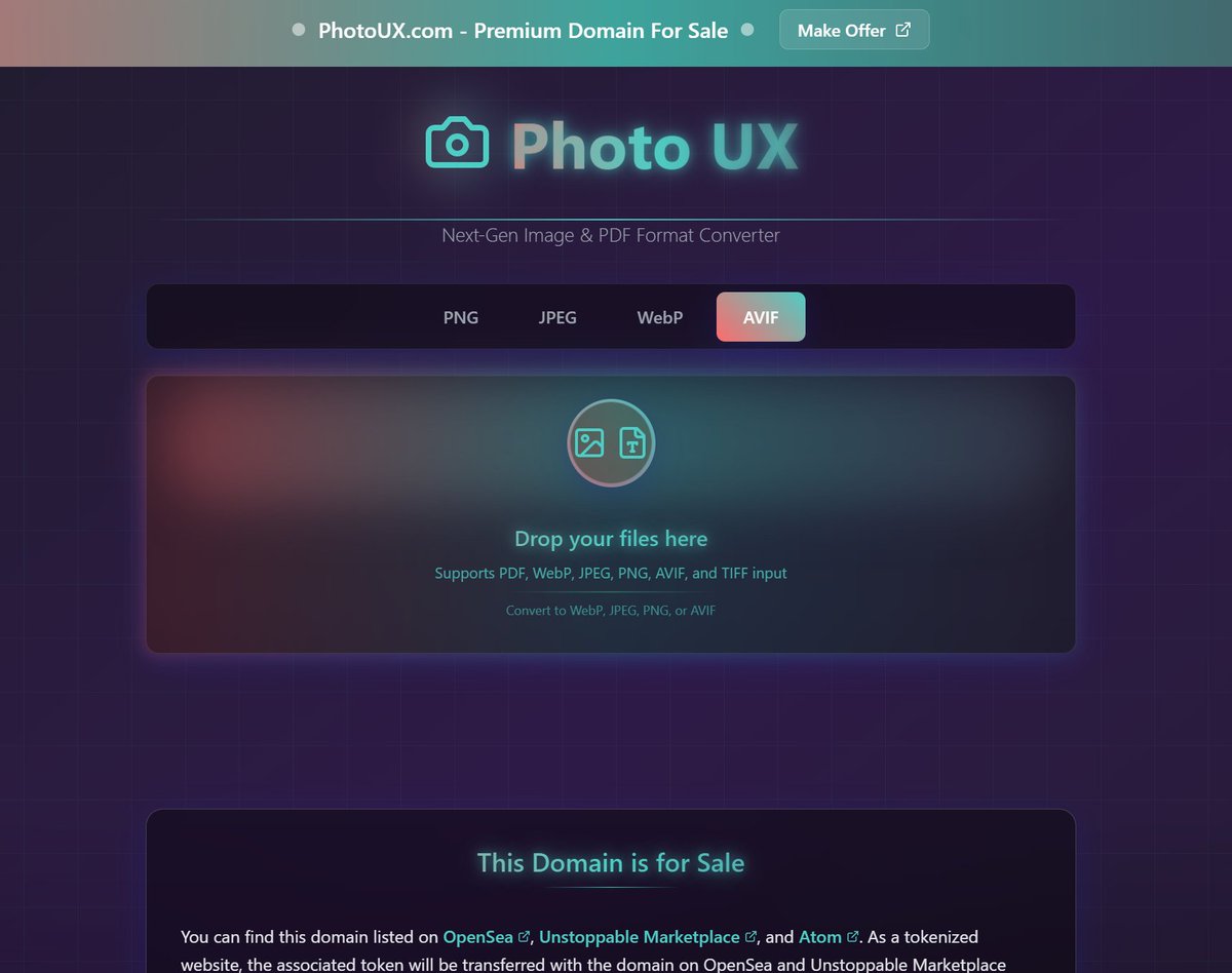 UPGRADED Photo UX! <a href="/PhotoUX/">PhotoU𝕏</a>  can now handle AVIF file format. Thank you for the suggestion!