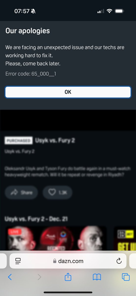 DanTye3's tweet photo. @DAZN_Sport @DAZNBoxing complete waste of money!!! Sort it out. https://t.co/JRT9zBDYp5