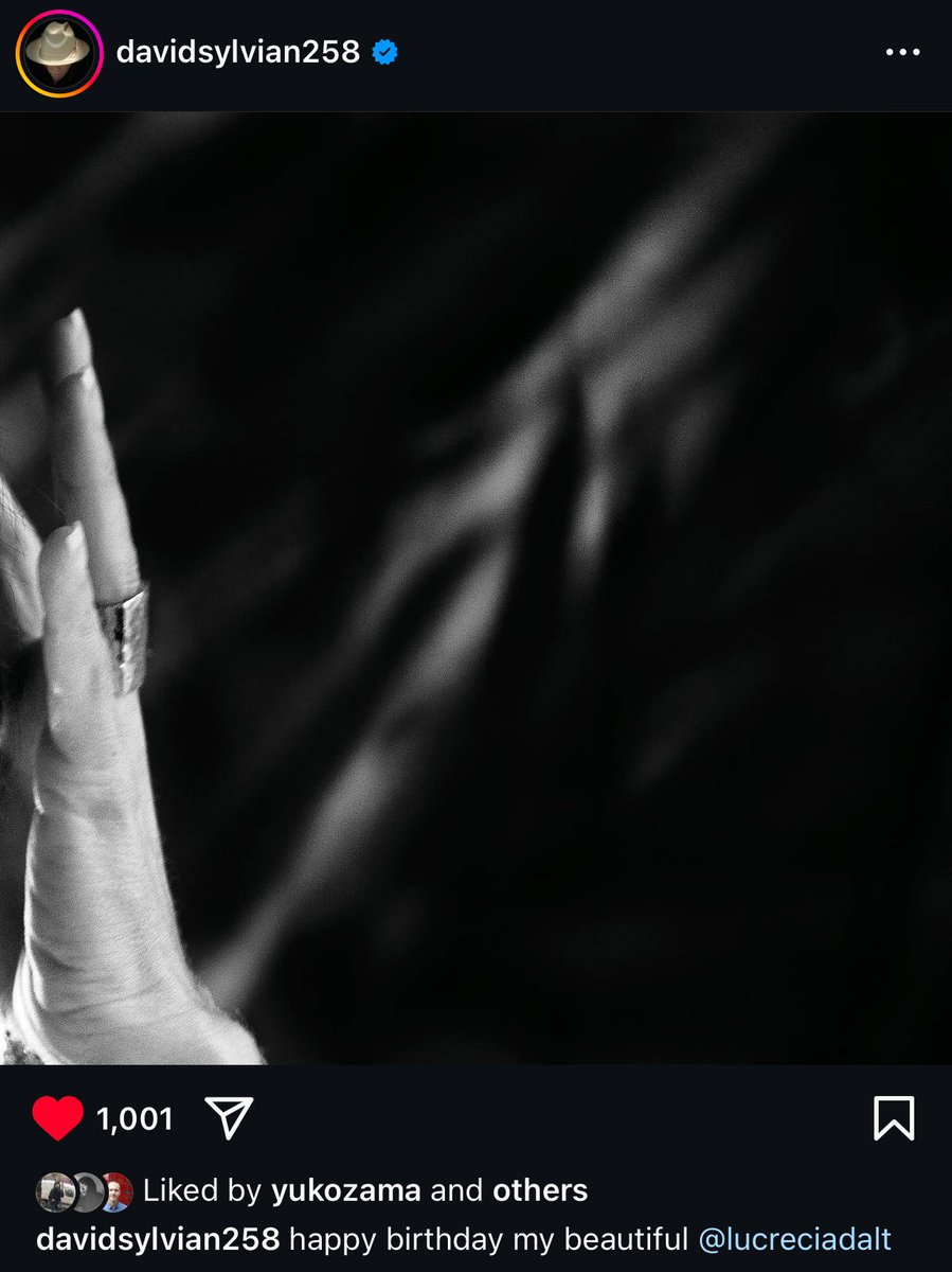 david sylvian and lucrecia dalt are such a power couple, and these posts are so great. real lovers stand up.