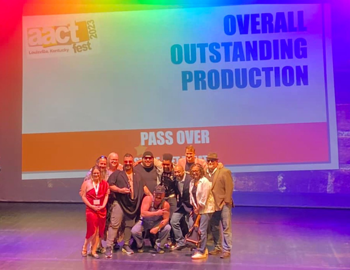 WSCTA's tweet photo. 2023 AACTFest National Champs, Stage Left Theater will be performing "Pass Over" to kick off Kaleidoscope 2025! Still time to register to Kaleidoscope 2025. Deadline is December 31st! Register here ->https://t.co/hVv6m8Seu6 https://t.co/QhEeTQNtbg