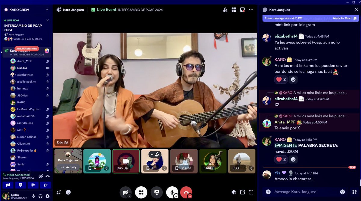 ¡AGRADECIDA SIEMPRE CON MI COMUNIDAD! 🥹

Por segundo año consecutivo, para no perder la tradición, celebramos el Intercambio de POAP 2024 🎄

¡Con musica en vivo traída por <a href="/duodomusica/">Dúo Dø Music ♬₊˚</a>, actividad entre la comunidad y muchos POAPs! LETS GOOO!

¡Nos vemos en el próximo año! 🫶🏻