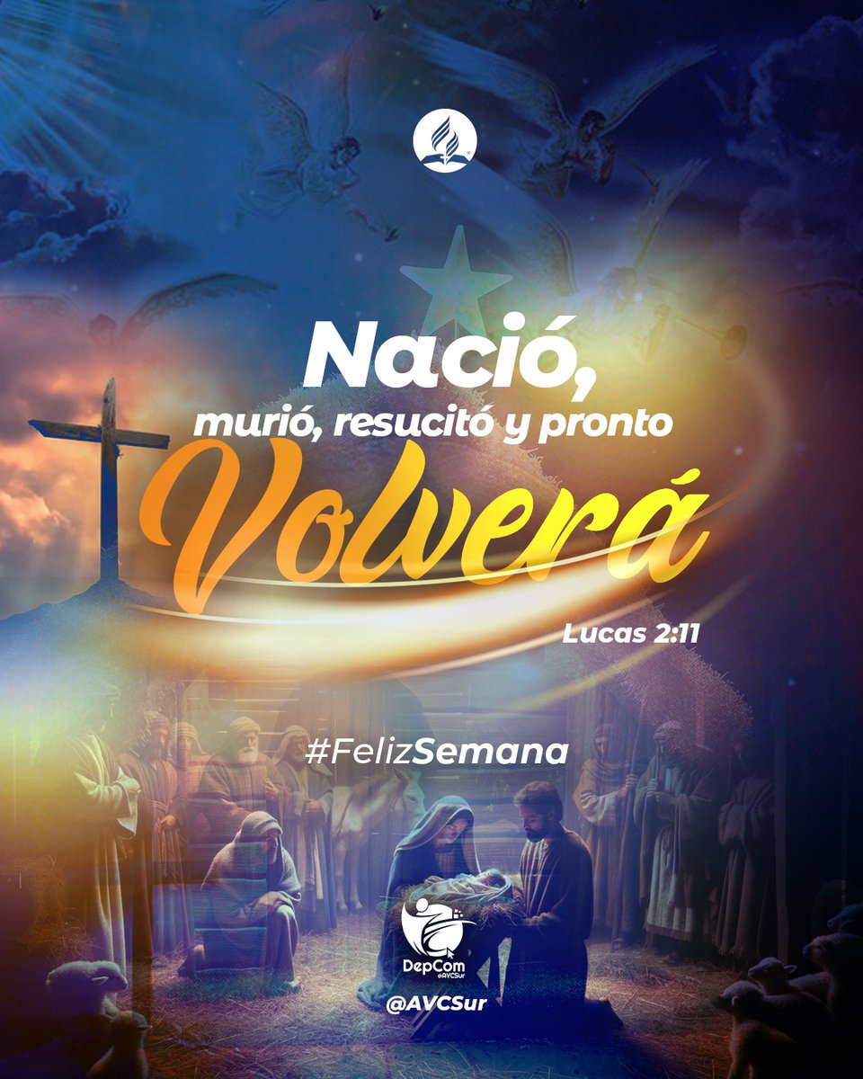 AVCSur's tweet photo. Aunque Jesucristo,  el santísimo Hijo de Dios, no nació en estas fechas, ellas son propicias para recordar que Él vino a este mundo para pagar la deuda de pecado de cada ser humano.

✨Recibe hoy su precioso regalo. ¡Jesús pronto volverá para llevarnos a su casa!

¡Feliz semana! https://t.co/gNSRUyKhlK