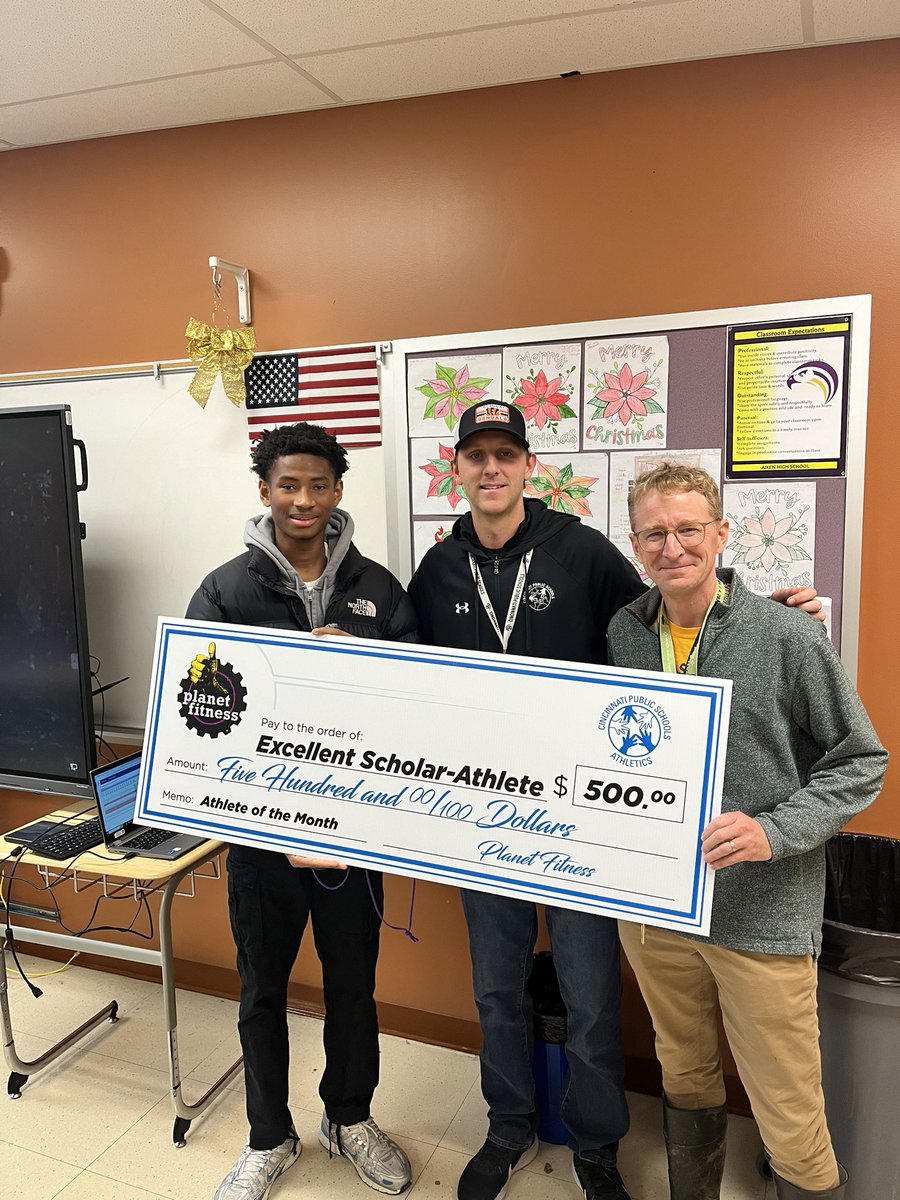 Did you know that if you are selected <a href="/IamCPS/">I Am CPS</a> Athlete of the Month you are awarded $500 from our partners at <a href="/PlanetFitness/">Planet Fitness</a>?!

<a href="/iamcpsathletics/">IAMCPSATHLETICS</a> presented Moussa Toure w/ his award Friday. Couldn’t be more proud of Moussa!

#WayMoreThanAnAthlete #SWOOP