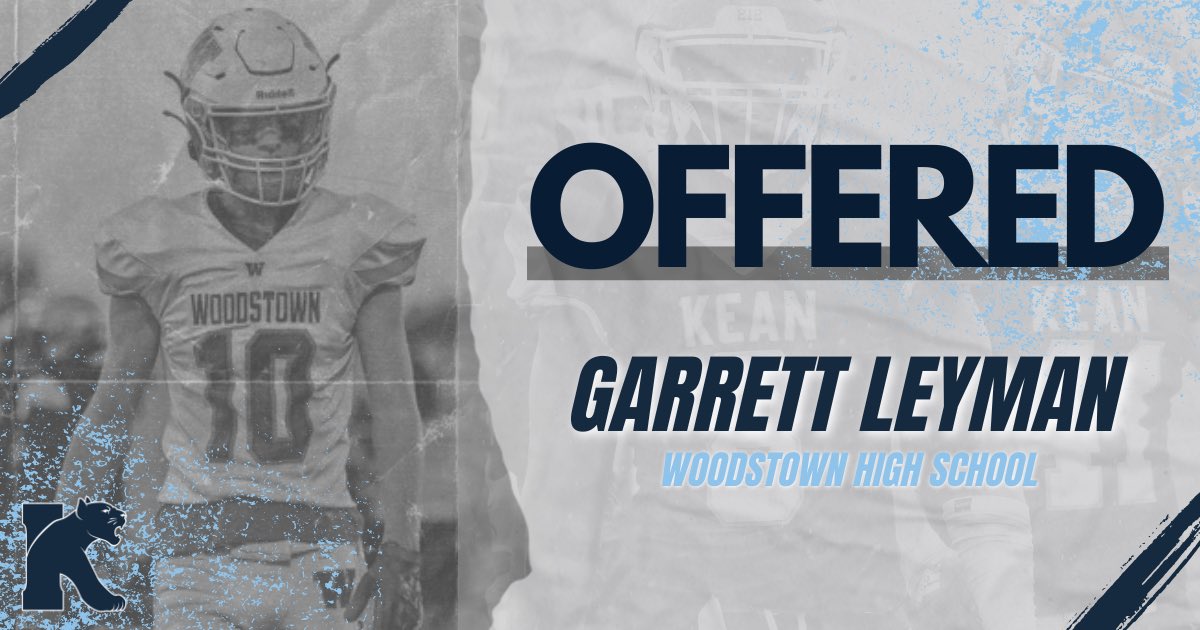 Garrett Leyman (@garrettleyman1) on Twitter photo After a great conversation with <a href="/CoachEvanDurand/">Evan Durand</a> I am blessed to receive an offer to play football at Kean University! <a href="/Woodstown_FB/">Coach Trautz</a> <a href="/KUFootball212/">Kean University Football</a> After a great conversation with <a href="/CoachEvanDurand/">Evan Durand</a> I am blessed to receive an offer to play football at Kean University! <a href="/Woodstown_FB/">Coach Trautz</a> <a href="/KUFootball212/">Kean University Football</a>