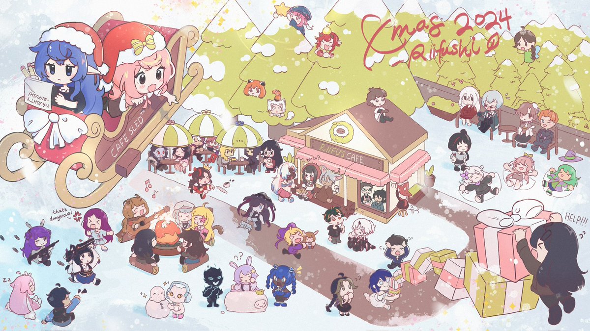 boop art of the Riifushi community (you guys) from the new video :D 

hope y'all had a good 2024 and a nice holiday season~ thank you for joining me this year!!!! weeeee