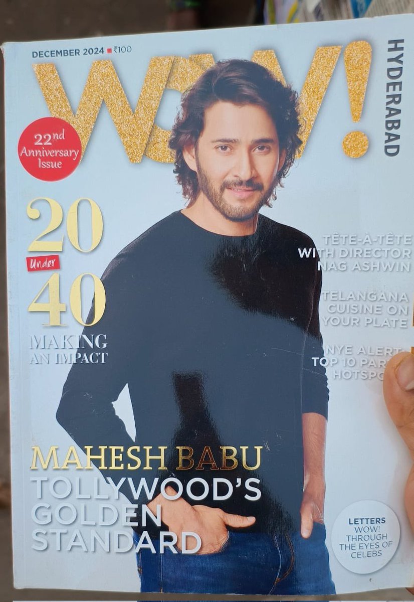 SSMBSpace's tweet photo. Superstar @urstrulyMahesh graces the cover of WOW Magazine Hyderabad December edition , redefining style and charisma! Don’t miss this exclusive feature. 🌟✨ #MaheshBabu https://t.co/Q1WG3TXRIp