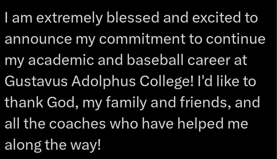 Next 4! All glory to God! 
<a href="/_FHSBaseball/">Farmington Baseball</a>
<a href="/PrepBaseballMN/">Prep Baseball Minnesota</a> <a href="/FgtnLegion189/">Farmington Legion Baseball 🇺🇸</a> <a href="/HTPacademy/">HTP Academy (MN)</a> <a href="/GustieBaseball/">Gustavus Baseball</a>