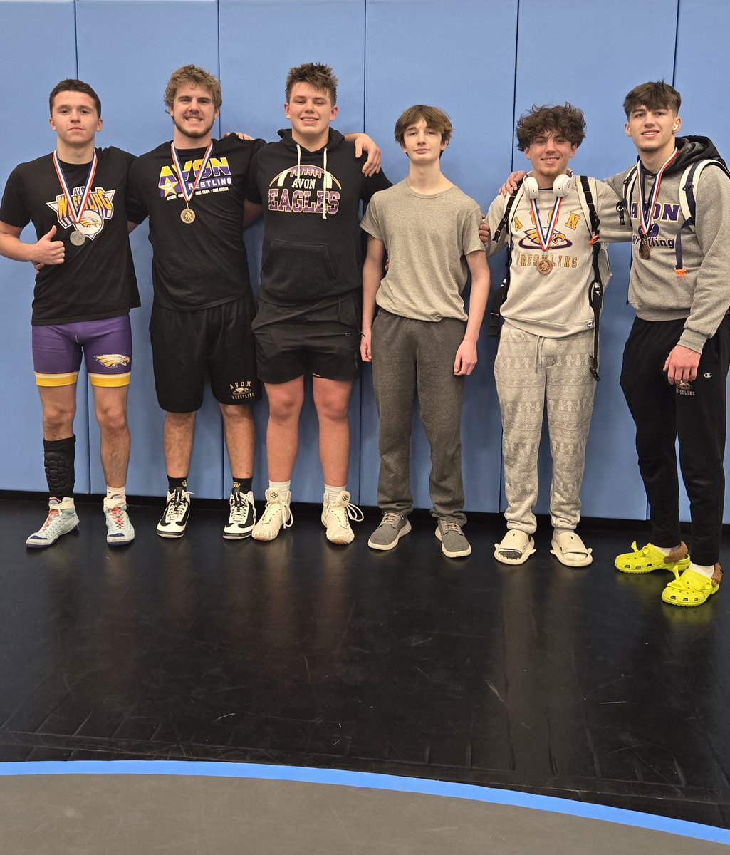 Avon Wrestling placers from the Rebel Invite
1st Eian Englehart 
2nd Evan Branham 
3rd Trey Daugherty 
4th Owen Scharte
5th Derek Weitzel
6th Cole Schumacher