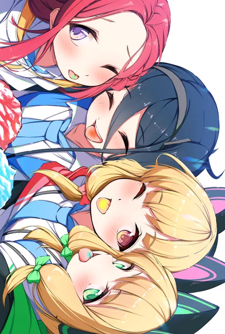 ゲーム開発部とかき氷モモイ、ミドリ、アリス、ユズみんなかわいい #ブルアカ 