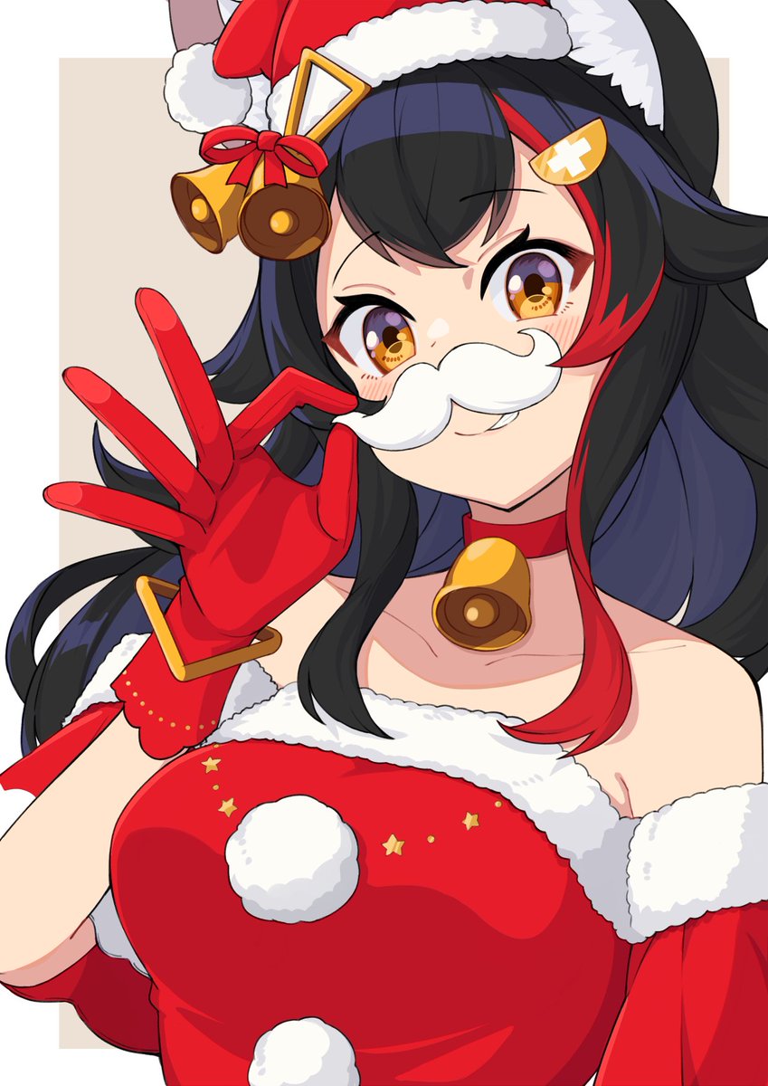 大神ミオ 「「ふぉっふぉっふぉ、ミオサンタじゃよ～。みんないい子にしておったカナ?」#みおー」|和骨亭ぷら〜のイラスト