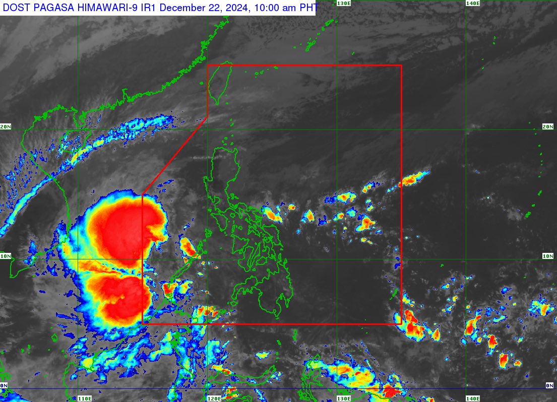 arielrojasPH's tweet photo. JUST IN: For the first time since 1963, @dost_pagasa assigns a local name to a tropical cyclone outside the Philippine area of responsibility.
The tropical depression over the West Philippine Sea has been given the name #RominaPH. https://t.co/N9KhVFStbN