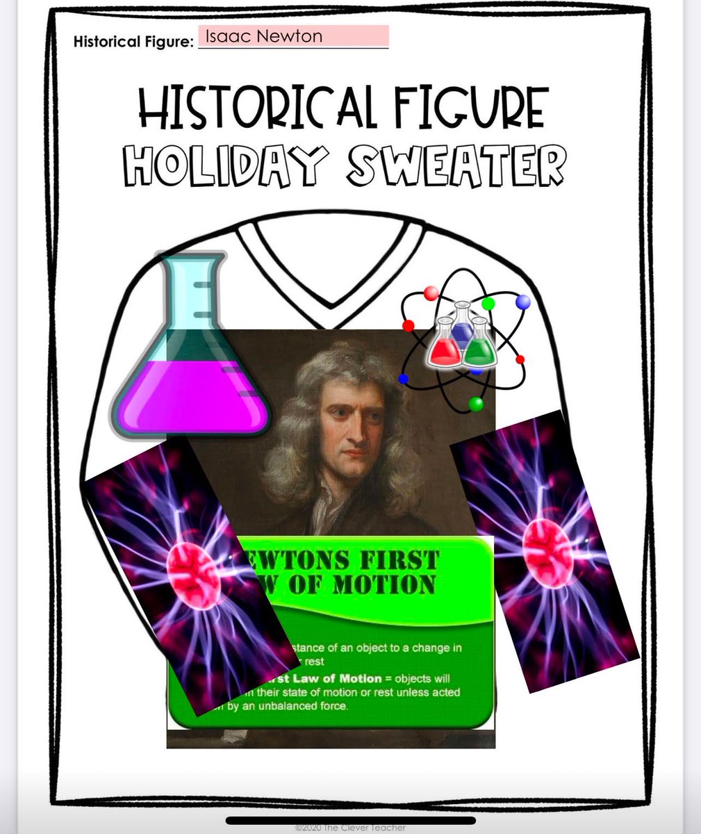 What do you do just days before winter break? Have your students create holiday sweaters for historical figures.