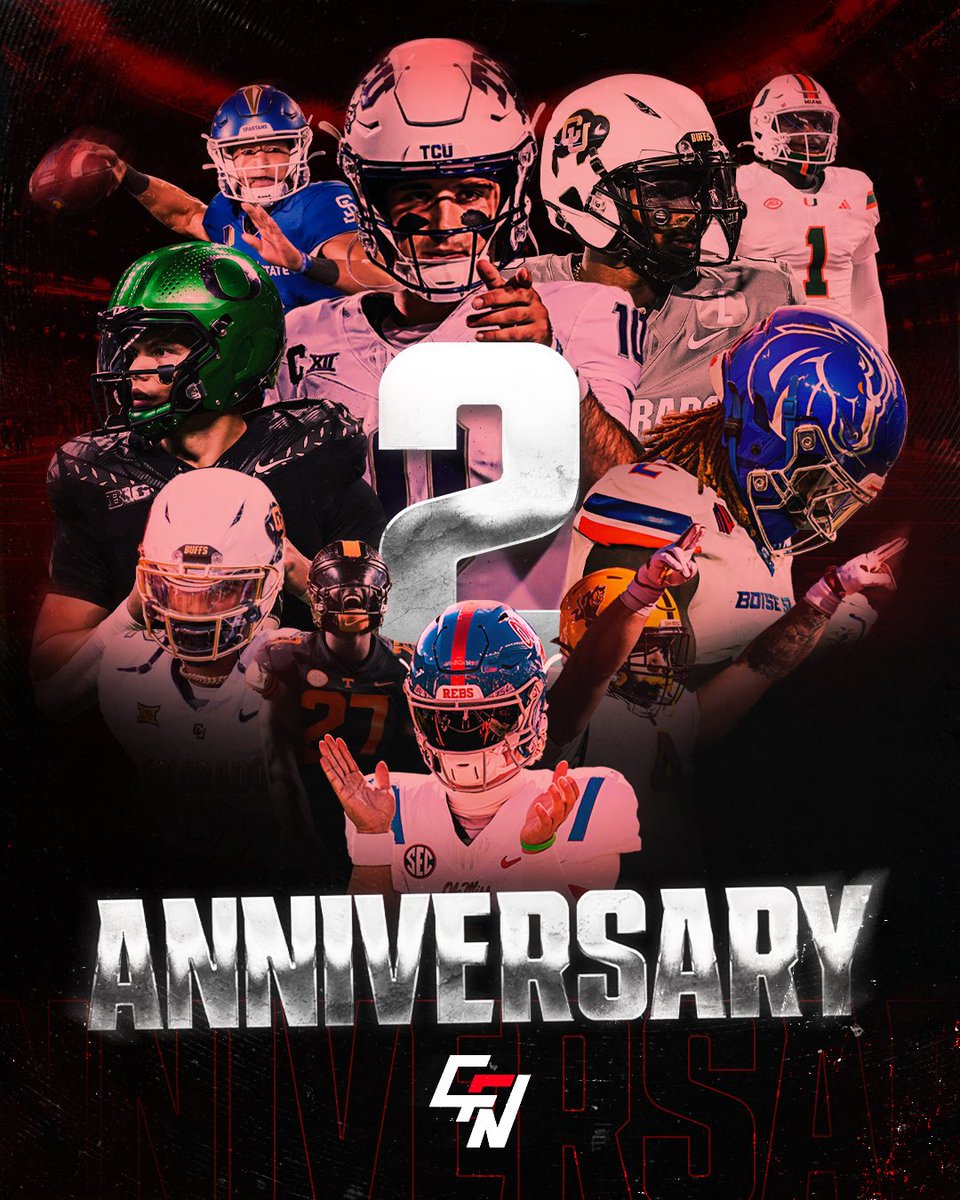 Today, we celebrated our 2nd birthday here at College Football Network!! Thanks for being on the ride so far. But we’ve only just begun. 

2 years 2 infin 🚀🚀🚀