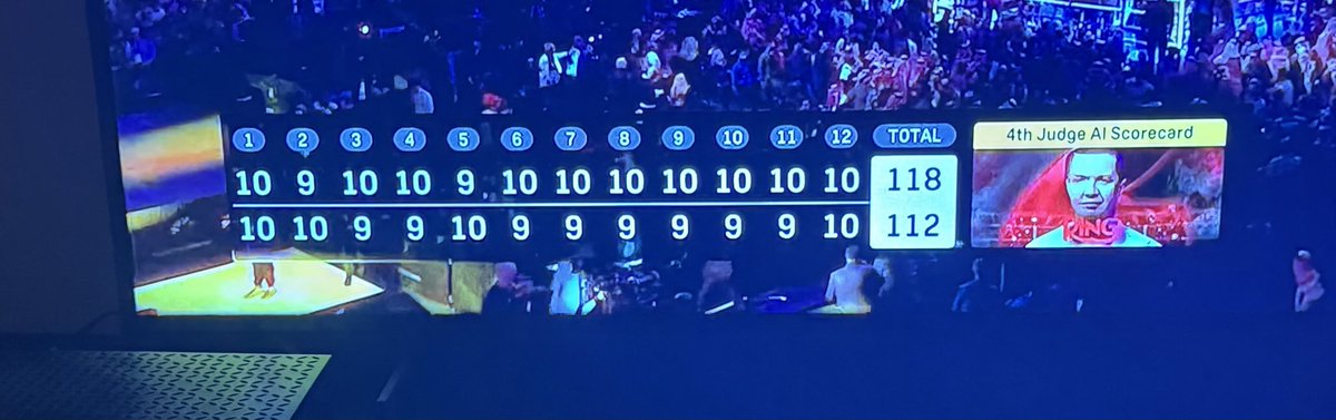 The AI judge had the best card, ⁦<a href="/Turki_alalshikh/">TURKI ALALSHIKH</a>⁩! #usykFury2