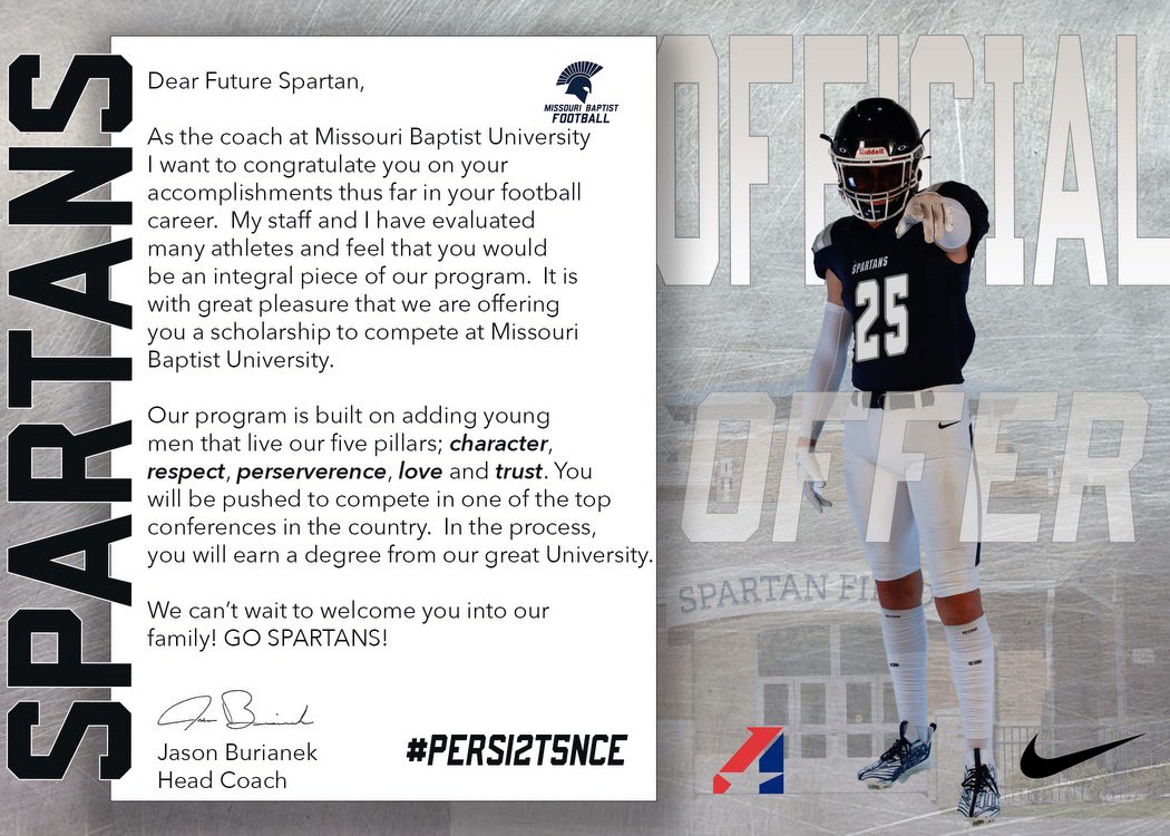 TylerGamlin's tweet image. After a great official visit at @MBUFootball I’m blessed to say I’ve received an offer to play college football! Big thanks to the whole coaching staff for their hospitality. @CoachJ_Owen 

@CoachStarkey20 @VianneyFootball @6starfootballMO @JPRockMO @PrepRedzoneMO
