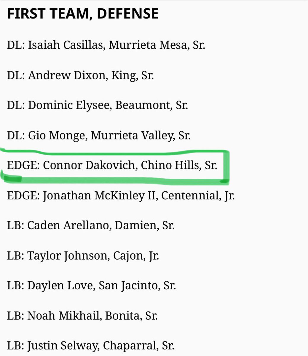 Appreciate the Recognition! 1st team all Inland Empire <a href="/ChinoHills_FB/">Chino Hills HS Football</a>  @CoachSutherIMG