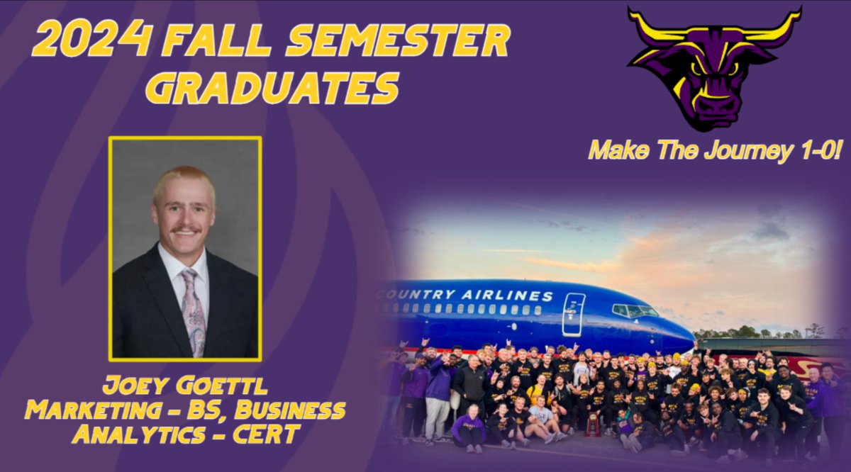 STUDENT-ATHLETE! 

<a href="/GoettlJoey/">Joey Goettl</a> got it done in the classroom and earned his undergraduate degree from Minnesota State University!

Great job Making The Journey!

🤘🏽😈 #FTB