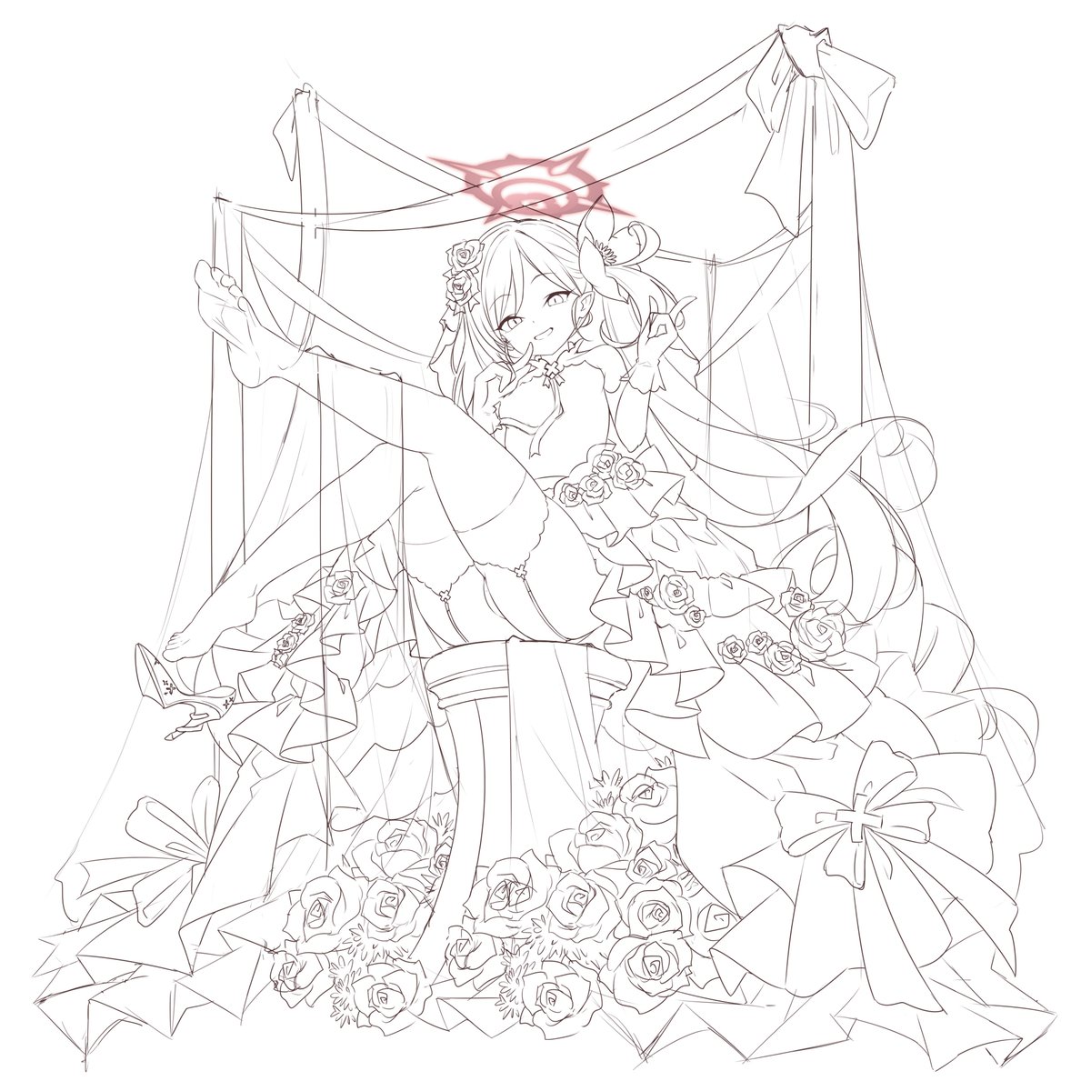 atea1007's tweet image. 下書き
#ブルアカ　#BlueArchive　#浅黄ムツキ