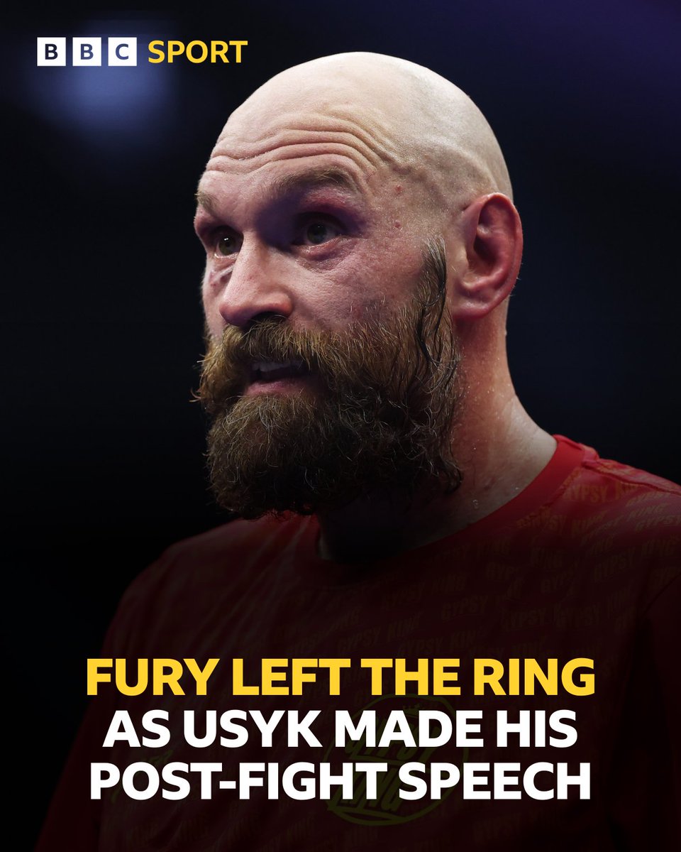 BBCSport's tweet photo. Heartbreak for Tyson Fury 💔

#Usyk2Fury https://t.co/5bPqXxPQdu
