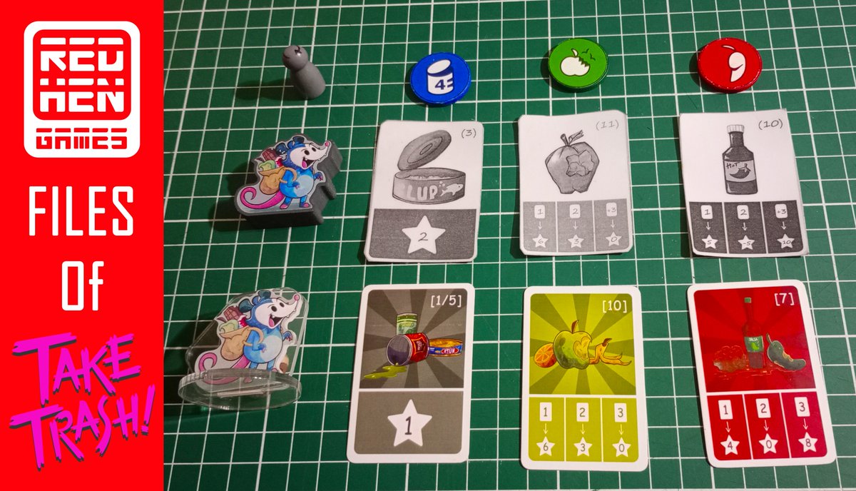 Takke Trash! | 🗑️🍏🍕📦🧁🌶️🌃 

El juego tuvo varias etapas de desarrollo, aquí puedes como fue evolucionando. 

Échale un ojo al reglamento 👉 drive.google.com/drive/folders/…

#liveandplay #RedHenGames #juegodemesa #boardgame #cardgame #dicegame #taketrash