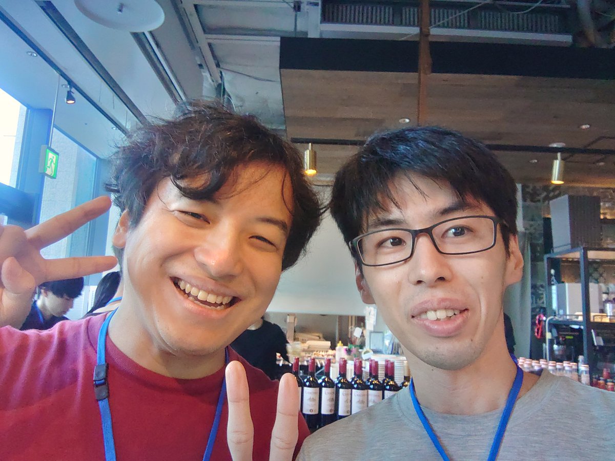 Tomoki_Imai's tweet image. HTTF 懇親会にて with @chokudai さん フューチャー株式会社の皆様、 AtCoder の皆様、参加者の皆様ありがとうございましたー  #HTTF