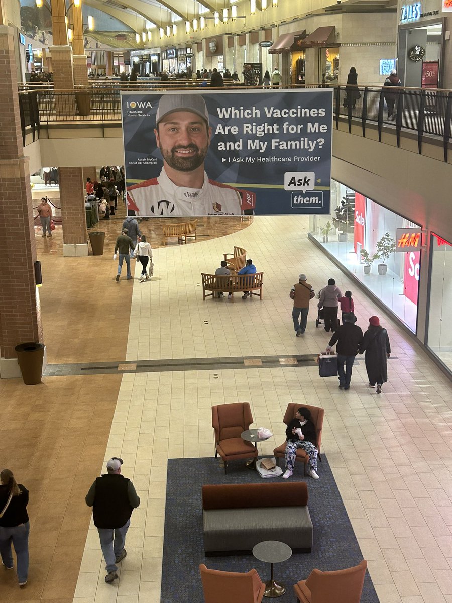 TerryMccarl24's tweet photo. Good to see @knoxvilleraces champion @AustinMcCarl88 just hanging around Jordan Creek Mall for the Christmas Holidays! @YourLifeIowa Iowa Health &amp; Human Services https://t.co/s79Hghudbf