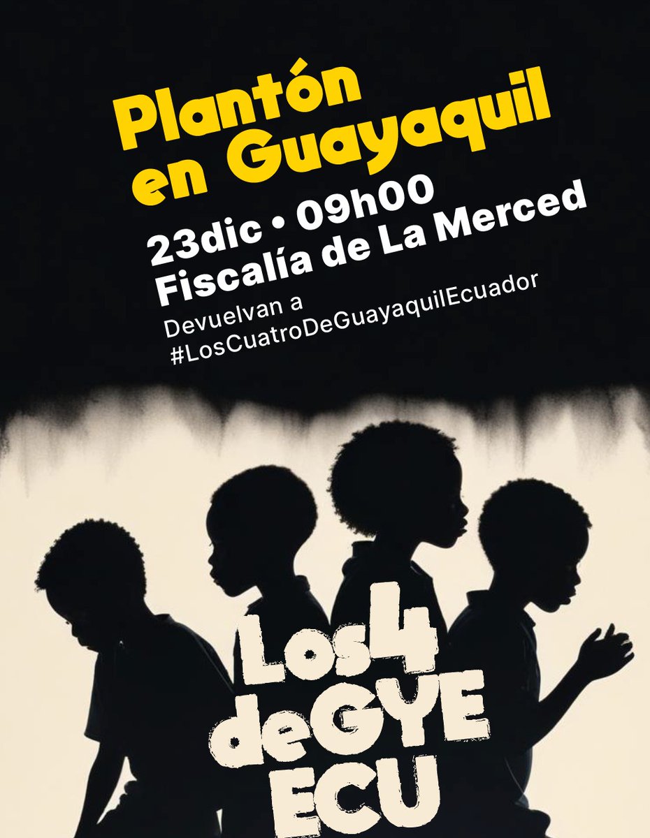 Es hora de que todos compartamos esta imagen pidiéndole a <a href="/DanielNoboaOk/">Daniel Noboa Azin</a> , <a href="/Palencia3Monica/">Mónica Palencia Nuñez</a> y a <a href="/DefensaEc/">Ministerio de Defensa Nacional del Ecuador</a>  que respondan por la desaparición de cuatro menores de edad tomados por militares hace 13 días en un procedimiento irregular #Los4DeGuayaquilEcuador ¿Dónde están?