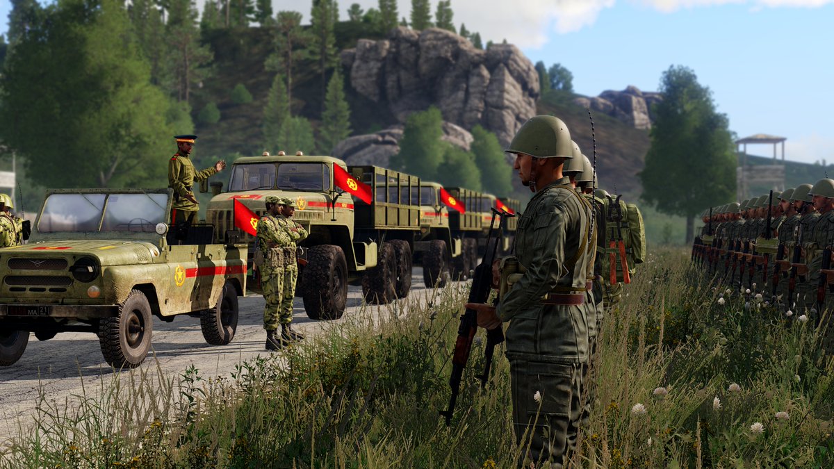 Cu3b4ll93's tweet image. An SSB Political Officer gives a lecture on party values to his assigned SPLF Company at the end of the quarterly muster and inspection. Founded as an insurgent group against the Kingdoms occupation of the North, the Sahrani People's Liberation Front serves as an on call militia…