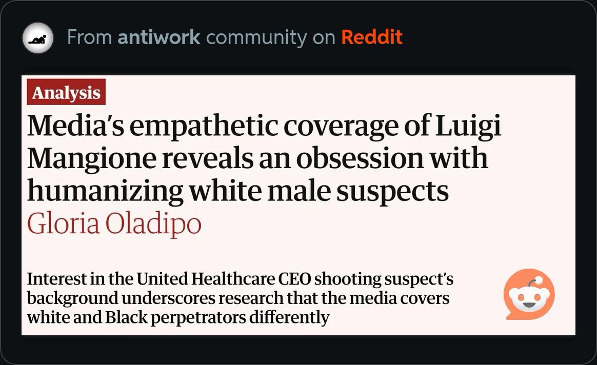 elmalifico1's tweet photo. @gaoladipo yo, quit trying to turn Luigi Mangione into a culture war issue, it’s a class war issue https://t.co/JjVfnIFT3I