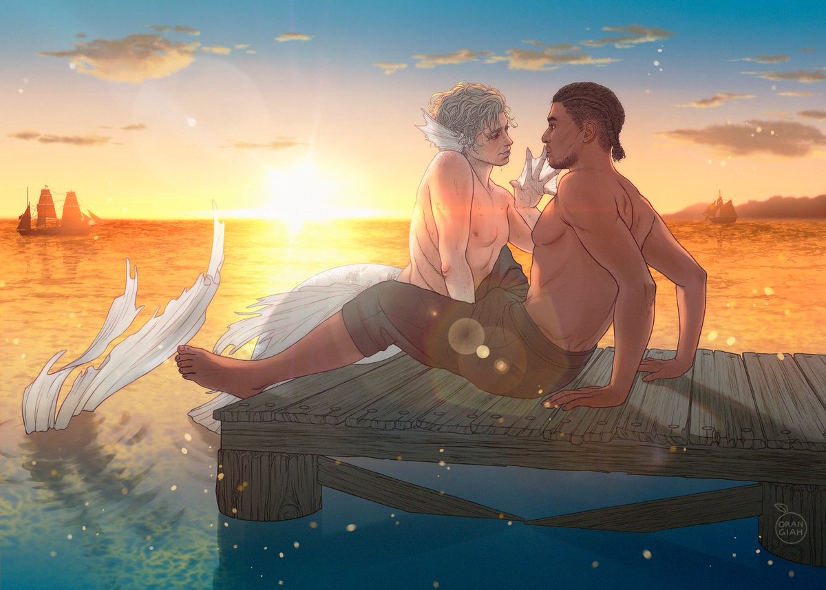 orangiah_'s tweet photo. merstarion &amp; wyll for succorance@AO3 for the wyllstarion secret solstice exchange! i had a lot of fun with this &amp; might be working on some more merstarion soon hehe 🧜‍♂️ #wyllstarion https://t.co/bQKAMJ3SA6