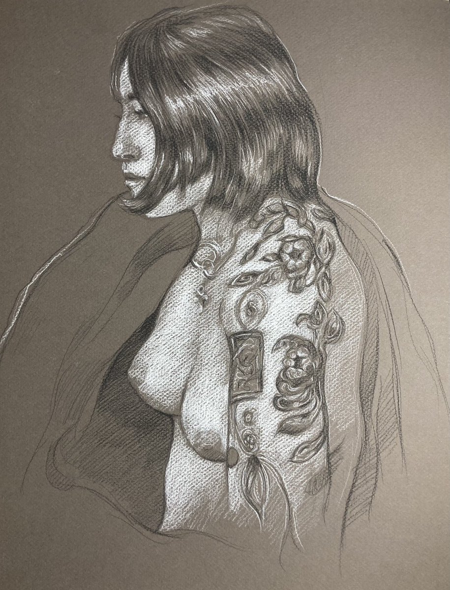 HarryBoudchicha's tweet image. #dessindujour #muse @sharpbladx @blxdeover #lifedrawing , Pierre noire et crayon blanc , pose de 15 min   #croquis , #atelierharryboudchicha harryboudchicha.com #harryboudchicha , #drawing  #artist #paris14 #FigureDrawing #Artwork #sketchbook #Figure