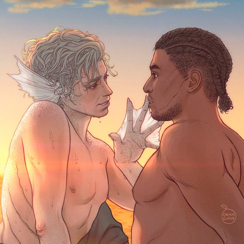 merstarion &amp; wyll for succorance@AO3 for the wyllstarion secret solstice exchange! i had a lot of fun with this &amp; might be working on some more merstarion soon hehe 🧜‍♂️ #wyllstarion