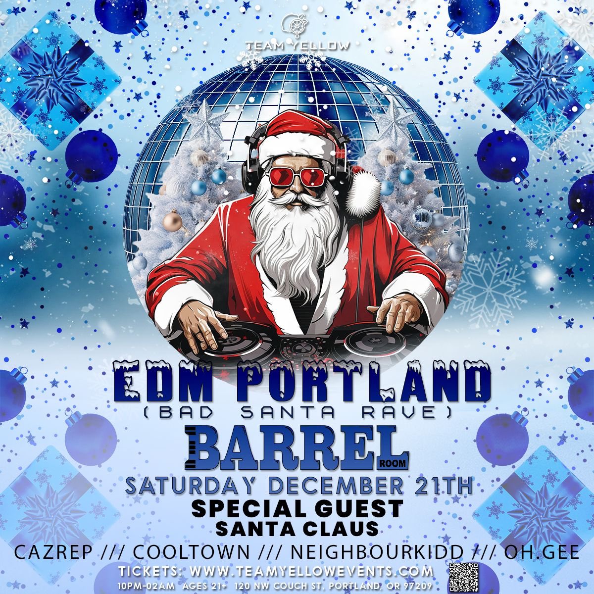 🎄 TONIGHT: Bad Santa Rave – All Christmas-Themed EDM! 🎶

📍 Barrel Room (Former Whiskey Bar)
⏰ 10 PM
🎧 Cooltown, Cazrep, Oh.Gee, Neighbourkidd
🔥 Naughty Santa &amp; Sexy Elves 💃

🎟️ Limited tix at door!
#BadSantaRave #ChristmasEDM