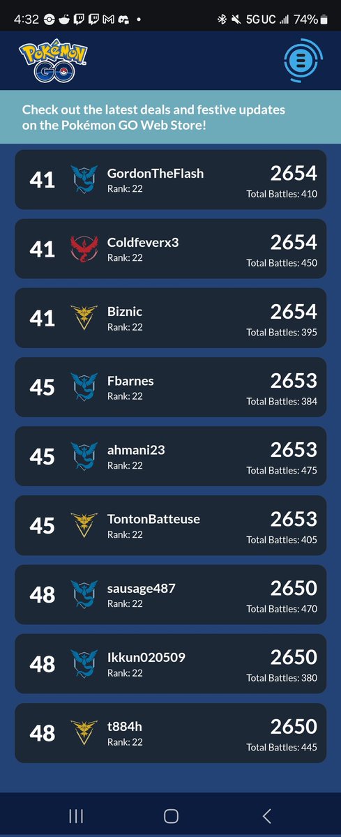 I haven't been on twitter a lot following recent "developments" in my country, but I wanted to come back and share that for the first time ever I'm ranked on the first page of GBL Leaderboards!!!