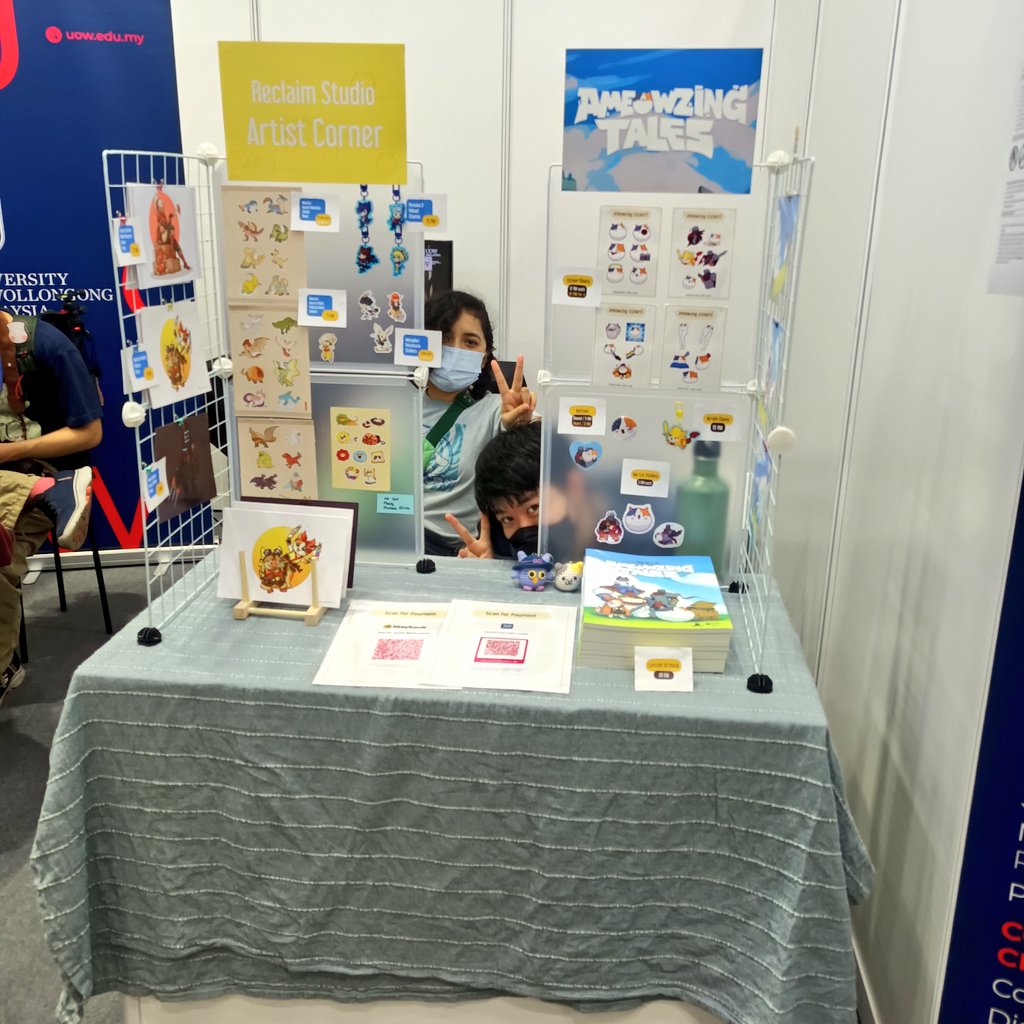 yyng7's tweet photo. If you're at our UOW Malaysia booth [B088], do check out @studio_reclaim for adorable merchs &amp; come playtest Ameowzing Tales. https://t.co/CnICg3rAtP